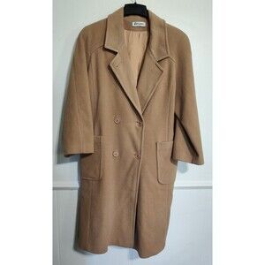 Vintage Forecaster of Boston 60s/70s Camel Tan 100% Wool Trench Coat Size 13/14
